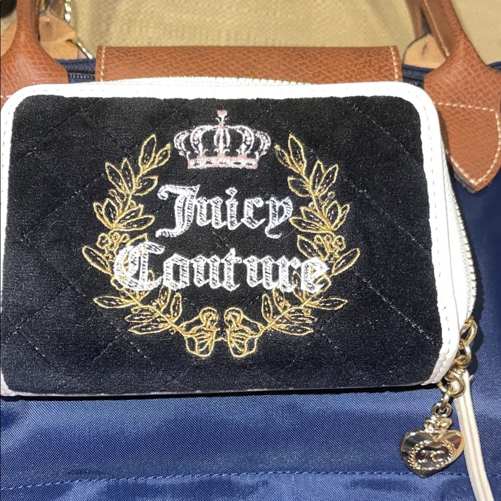 Juicy Couture Black and Tan Quilted Wallet